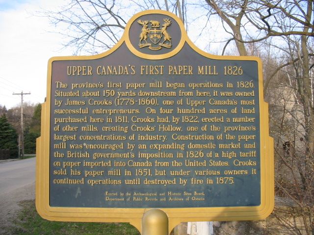 Upper Canada's First Paper Mill 1826