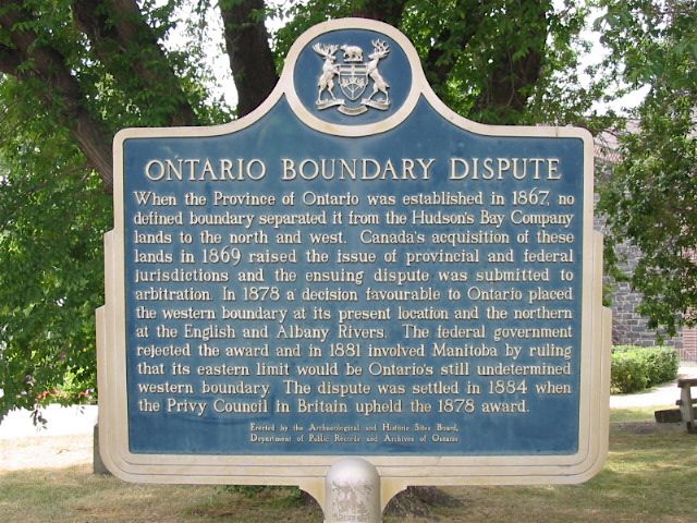 The Ontario Boundary Dispute