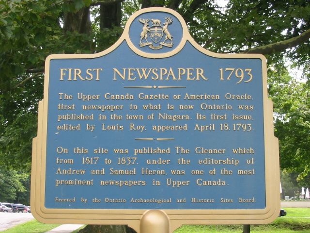 First Newspaper 1793