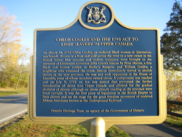 Chloe Cooley and the 1793 Act to Limit Slavery in Upper Canada