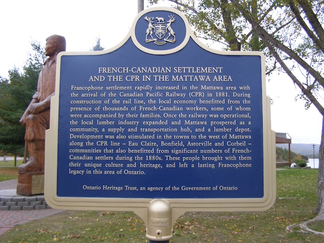 French-Canadian Settlement and the CPR in the Mattawa Area 1834