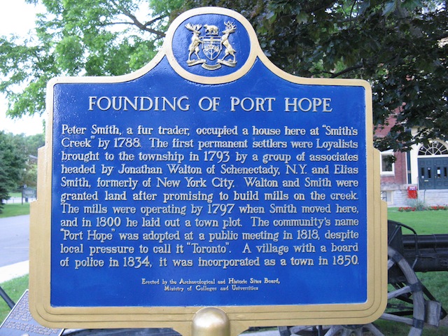 Founding of Port Hope