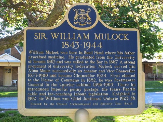 Sir William Mulock 1843-1944