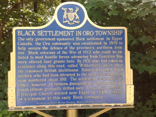 Black Settlement in Oro Township