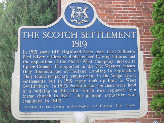The Scotch Settlement 1819