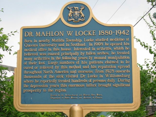 Dr. Locke's plaque