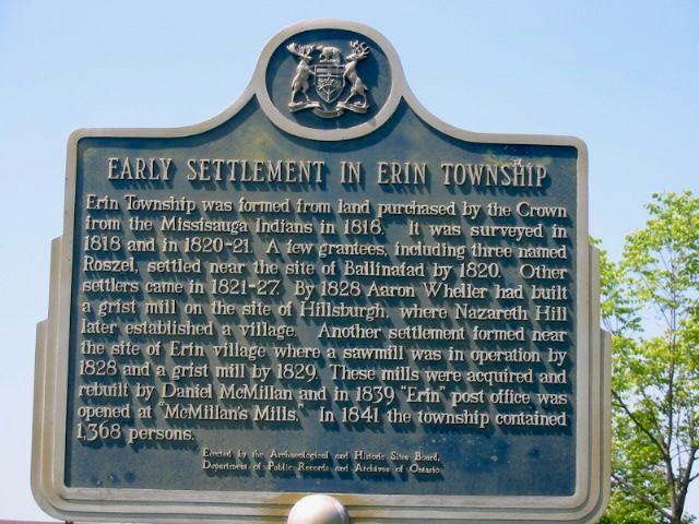 Early Settlement in Erin Township