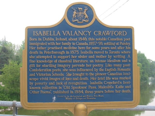 Isabella Valancy Crawford Historical Plaque