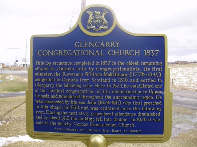 Glengarry Congregational Church 1837